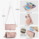 iPhone 13 mini Crossbody Ring Multifunctional Wallet Leather Phone Case - Rose Gold