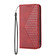 iPhone 13 mini Cubic Grid Calf Texture Magnetic Closure Leather Phone Case - Red