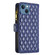 iPhone 13 mini Diamond Lattice Zipper Wallet Leather Flip Phone Case - Blue
