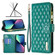 iPhone 13 mini Diamond Lattice Zipper Wallet Leather Flip Phone Case - Green