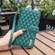 iPhone 13 mini Diamond Lattice Zipper Wallet Leather Flip Phone Case - Green