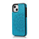 iPhone 13 mini Double Buckle Mandala Pattern PU+TPU Protective Case with Card Slots & Holder & Photo Frame - Blue