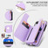 iPhone 13 mini Double Flap Zipper RFID Leather Phone Case with Short Lanyard - Light Purple
