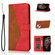 iPhone 13 mini Dual-color Stitching Leather Phone Case - Brown Red