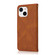 iPhone 13 mini Dual-color Stitching Leather Phone Case - Brown Red