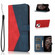 iPhone 13 mini Dual-color Stitching Leather Phone Case - Red Blue