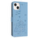 iPhone 13 mini Embossed Kitten Phone Leather Case with Lanyard - Blue