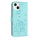 iPhone 13 mini Embossed Kitten Phone Leather Case with Lanyard - Mint Green