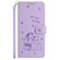 iPhone 13 mini Embossed Kitten Phone Leather Case with Lanyard - Purple