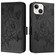 iPhone 13 mini Embossed Rose RFID Anti-theft Leather Phone Case - Black