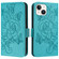 iPhone 13 mini Embossed Rose RFID Anti-theft Leather Phone Case - Light Blue