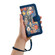 iPhone 13 mini Floral Pattern Leather Phone Case with Lanyard - Dark Blue