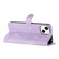 iPhone 13 mini Flower Butterfly Embossing Pattern Leather Phone Case - Purple