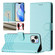 iPhone 13 mini Honeycomb Embossing RFID Leather Phone Case - Mint Green