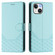 iPhone 13 mini Honeycomb Embossing RFID Leather Phone Case - Mint Green