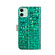 iPhone 13 mini Laser Glitter Powder Matching Crocodile Texture Horizontal Flip Leather Case with Card Slots & Holder & Wallet - Green
