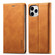 iPhone 13 mini LC.IMEEKE Strong Magnetic PU + Matte TPU Horizontal Flip Leather Case with Holder & Card Slots & Wallet - Brown