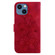 iPhone 13 mini Lily Embossed Leather Phone Case - Red