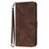 iPhone 13 mini Line Pattern Skin Feel Leather Phone Case - Coffee