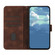 iPhone 13 mini Line Pattern Skin Feel Leather Phone Case - Coffee