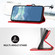 iPhone 13 mini Line Pattern Skin Feel Leather Phone Case - Red