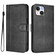 iPhone 13 mini Line Splicing Buckle Retro Leather Phone Case - Black