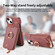 iPhone 13 mini Litchi Leather Oil Edge Ring Zipper Wallet Back Phone Case - Jujube Apricot