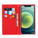 iPhone 13 mini Litchi Texture Genuine Leather Phone Case With Lanyard & Holder & Card Slots & Wallet - Red