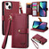 iPhone 13 mini Love Zipper Lanyard Leather Phone Case - Red