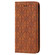iPhone 13 mini Lucky Flowers Embossing Pattern Magnetic Horizontal Flip Leather Case with Holder & Card Slots - Yellow Brown