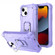 iPhone 13 mini PC + Rubber 3-layers Shockproof Protective Case with Rotating Holder - Purple