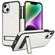 iPhone 13 mini Retro Leather Invisible Stand MagSafe Phone Case - White