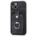 iPhone 13 mini Retro Skin-feel Ring Card Wallet Phone Case - Black