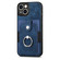 iPhone 13 mini Retro Skin-feel Ring Card Wallet Phone Case - Blue