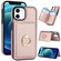 iPhone 13 mini RFID Anti-theft Card Ring Holder Phone Case - Rose Gold