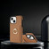 iPhone 13 mini Ring Card Litchi Leather Back Phone Case - Brown