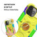 iPhone 13 mini Shockproof Silicone + PC Protective Case with Dual-Ring Holder - Colorful Yellow Green