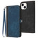 iPhone 13 mini Side Buckle Double Fold Hand Strap Leather Phone Case - Royal Blue