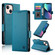 iPhone 13 mini Side Buckle Magnetic Frosted Leather Phone Case - Blue