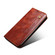 iPhone 13 mini Simple Wax Crazy Horse Texture Horizontal Flip Leather Case with Card Slots & Wallet - Brown