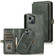 iPhone 13 mini Strong Magnetic Detachable Horizontal Flip Leather Case with Card Slots & Wallet iPhone 13 Mini - Green