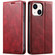 iPhone 13 mini Suteni J02 Oil Wax Wallet Leather Phone Case - Red