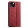 iPhone 13 mini Suteni J02 Oil Wax Wallet Leather Phone Case - Red