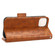 iPhone 13 mini Symmetrical Triangle Leather Phone Case - Brown