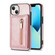iPhone 13 mini Zipper Card Holder Phone Case - Rose Gold
