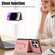iPhone 13 mini Zipper RFID Card Slot Phone Case with Short Lanyard - Rose Gold