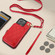 iPhone 12 Pro Max AwQuer Crossbody Zipper Wallet Bag Litchi Leather Phone Case - Red