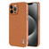 iPhone 12 Pro Max AZNS Electroplated Edge Carbon Fiber Texture Phone Case - Brown