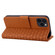 iPhone 12 Pro Max Business Diamond Buckle Leather Phone Case with Lanyard - Brown