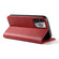 iPhone 12 Pro Max Calf Texture Magnetic Horizontal Flip Leather Case with Holder & Card Slots & Wallet - Red